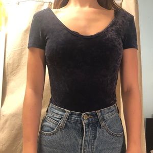 American Eagle blue velvet bodysuit